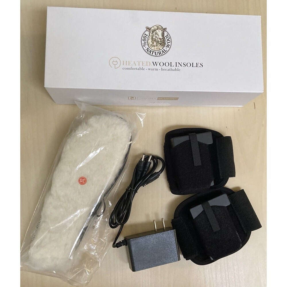 NEW IN BOX Aroma Season Heated Wool Insoles Women SIZE 35